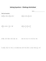 Sample Solving Equations Worksheet