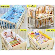 Baby Wooden Cot Optional Bedding