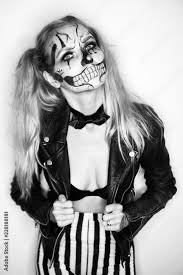 creepy halloween clown skull makeup