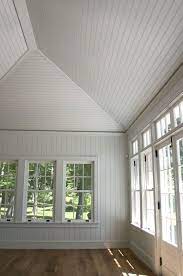 breadboard panels on vaulted ceiling
