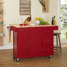 tms sundance kitchen cart, red