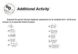 Given Rational Algebraic Expression