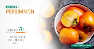 persimmon calories in 100g or ounce 2