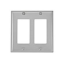 Leviton Brushed Silver 2 Gang Stainless