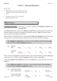 Hess S Law Chemistry Teaching Resources