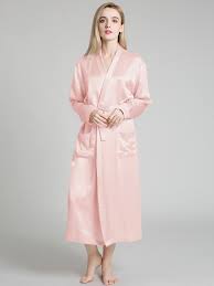 Light Pink Silk Robe For Women 100 Mulberry Silk