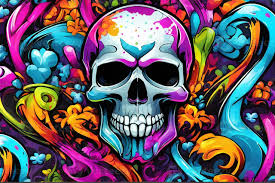 skull graffiti background skull