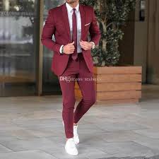 You can use it in many styles and variations that you can use it any time of the day, any season of the year and anywhere you go. Burgundy Red Men Suits Wedding Suits Slim Fit Casual Business Bridegroom Custom Groom Tuxedo Blazer Coat Pants Best Man Prom Costume From Realsuits 62 72 Dhgate Com