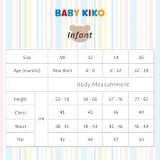 Size Chart Baby Kiko Central Marketing Group Malaysia