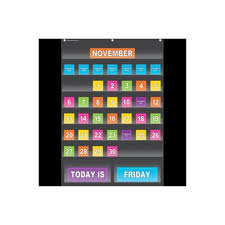 Teacher Created Resources Tcr20748 Black Calendar Pocket Chart