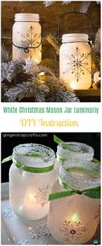 Frosted Mason Jar Glass Container Craft