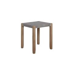 Gray Faux Concrete And Wood End Table