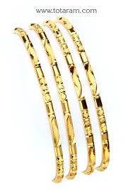 22k gold bangles set of 4 2 pair