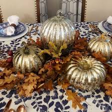 Fall Mercury Glass Pumpkin Tablescape