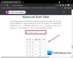 generate truth table in windows 11