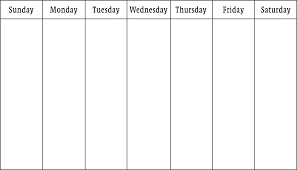 Blank Week Calendar Weekly Calendar Template Blank