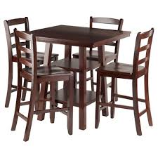 Browse our selection of balcony height tables, chairs and more for patios, decks, porches, any outside use. 5pc Orlando 2 Shelves Counter Height Dining Sets Wood Walnut Winsome Target