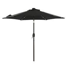 7 5 Ft Polyester Market Patio Umbrella With Led In Black