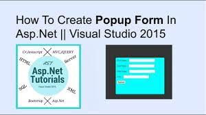 how to create pop up form in asp net