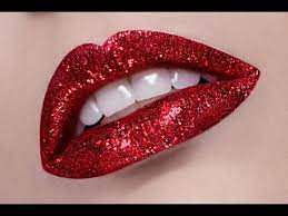 red lips glitter makeup tutorial you