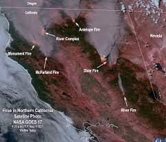 California's fire departments are facing the hot and dry months of. Northern California Wildfires Visible From Space Wildfire Today