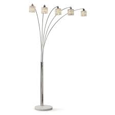 Shop Flair 83 H Led Dimmable 5 Light Crystal Shade Arch Floor Lamp Overstock 25896257
