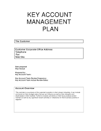 The format of the plan (e.g. Key Account Management Plan