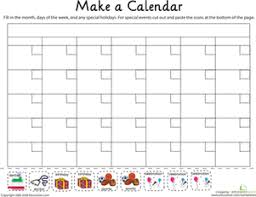 Make A Calendar Worksheet Education Com