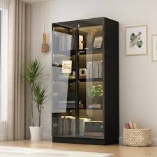 fufu a black wood display cabinet