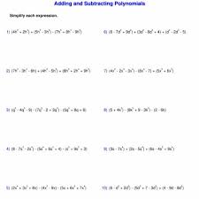 And Subtracting Polynomials Worksheet