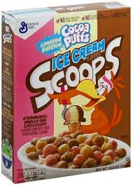 cocoa puffs ice cream scoops flavored