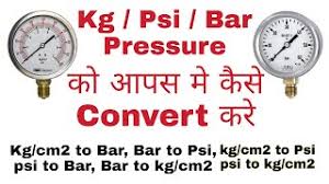 how to convert bar psi kg in to each