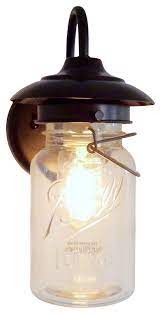 Exterior Vintage Mason Jar Sconce Light