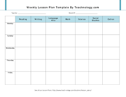 Best Photos Of Free Blank Weekly Lesson Plan Template