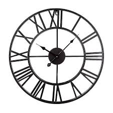 Home 50cm Black Metal Large Wall Clock