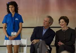 Bush stands beside president reagan at his inauguration. George W Laura Bush Dedicate Bush Tennis Center Midland Reporter Telegram