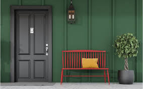 15 front door colors for a green house