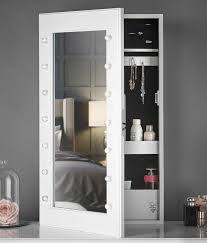 White Jewellery Cabinet With Led Lights