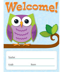 Colorful Owls Welcome Chart