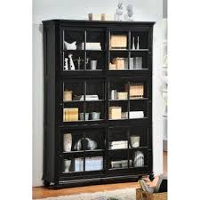 Black Bookcase With Glass Doors