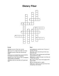 tary fiber crossword puzzle