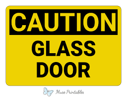 Printable Glass Door Caution Sign