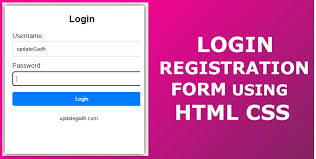 login and registration form using html