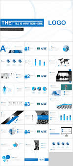 27 Blue Creative Charts Powerpoint Template