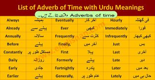 Most important adverbs of time list; Adverb Definition And Types Of Adverb Explained Through Urdu
