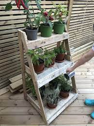 Herb Pallet Ladder Shelf Garden