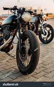 Vintage Custom Motorbike Cafe Racer Motorcycle Stock Photo