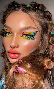 colourful erfly makeup