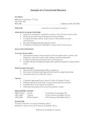 Functional Resume Sample Template Joefitnessstore Com