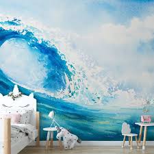 Watercolor Ocean Wall Decal Wallpaper